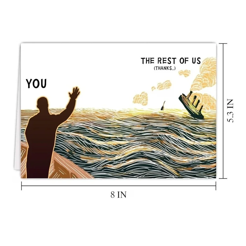 Funny Sinking Ship Leaving Card - Funny New Job Lot Of 10